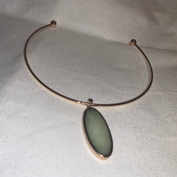 Jewelry - 14kt plated gold collar with Amazonite Pendant